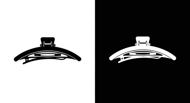 An outline style of a hair clip, a modern and clean icon for a hair accessory brand or a hairstyling tutorial.