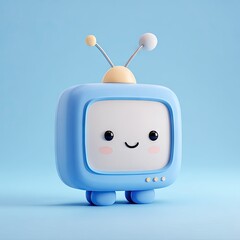 Cute blue cartoon TV