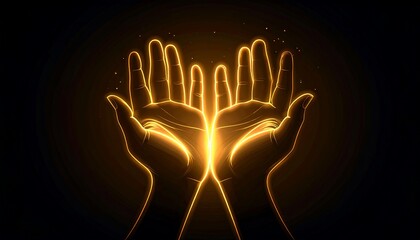 Illuminated Hands: A Symbol of Faith and Prayer