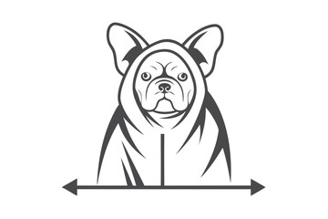 Bulldog in Hoodie with Arrow Element on White Background Design