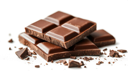 A close up of a chocolate bar with a few pieces missing