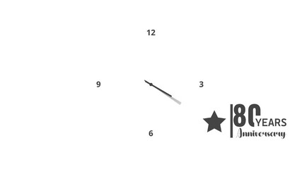 80 years anniversary motion graphic 4K footage with star. 4K motion animation. particles and number. Animated 80 years Birthday Wishes. Happy birthday Anniversary 80 years celebration greeting text