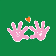 Playful Hand Vector Logo Set – Colorful Five-Finger Illustration