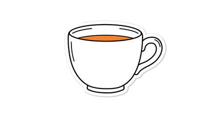 Simple White Coffee Cup with Orange Liquid Illustration.