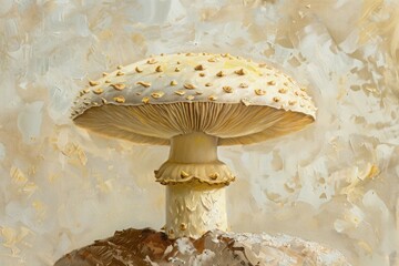 Close up on pale Oringi Mushroom mushroom fungus plant.