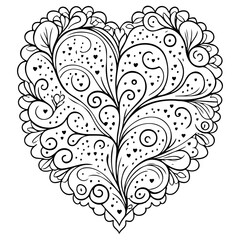 Intricate heart shaped floral vector design perfect for valentine's day or any romantic occasion