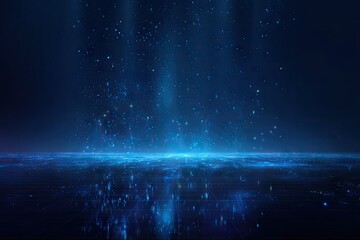 Digital, blue, light, grid, particles