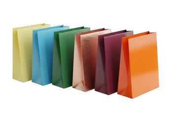 Colorful shopping bags on transparent background