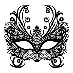 Intricate ornamental eye mask design for a grand masquerade ball vector graphics illustration
