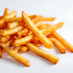 fries on white background