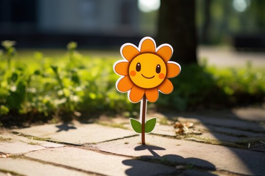 Flower walking outdoors cartoon plant. - Powered by Adobe