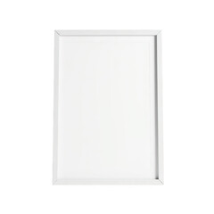 Empty white picture frame, showcasing a blank canvas, simple and clean design, perfect for a variety of creative uses.