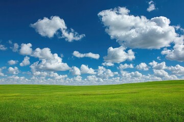 Vast green field under a vibrant blue sky (2)