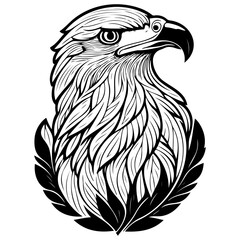 Majestic eagle illustration exhibiting strength, detailed plumage design showcases powerful