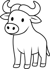 buffalo – Cartoon Safari Animal Illustratio
