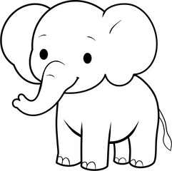elephant – Cartoon Safari Animal Illustratio