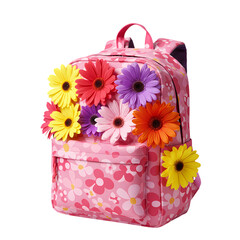 Pink Floral Backpack: Trendy Backpack with Flowers for Girls