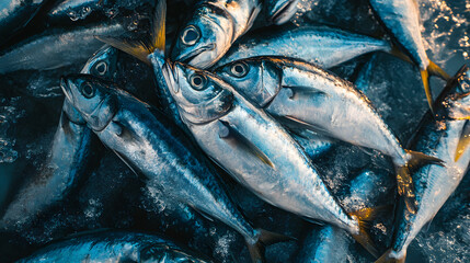 Fototapeta premium Large pile of freshly caught fish