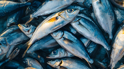 Obraz premium Large pile of freshly caught fish