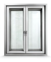 Gray double-hung window, isolated