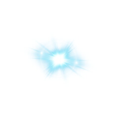 Blue Star Light Sparkle, Glowing Flare Effect and Shimmer Shine Glow Elements