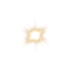 Gold Star Light Sparkle, Glowing Flare Effect and Shimmer Shine Glow Elements