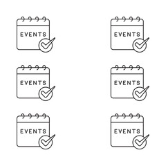 event calendar vector set of calligraphic elements  