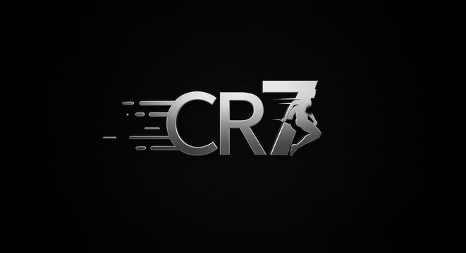 Metallic cr7 with motion blur on black background