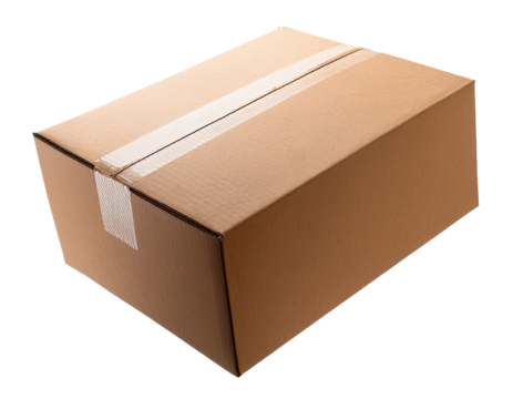 brown cardboard box isolated on white