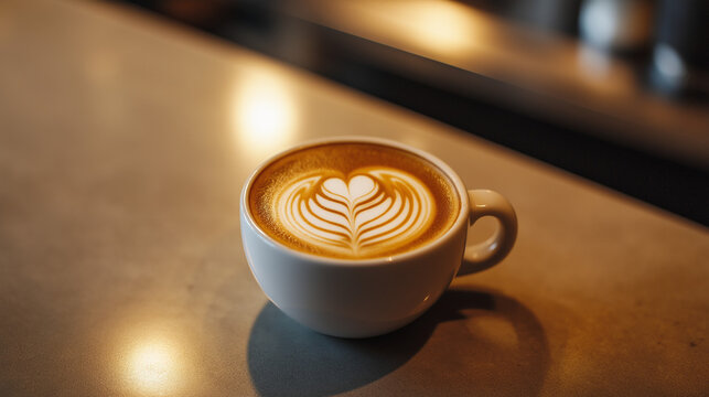 Flat white coffee with tulip art