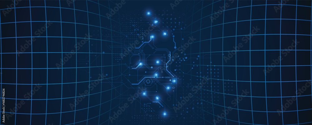 Poster abstract circuit internet technology for business concept background