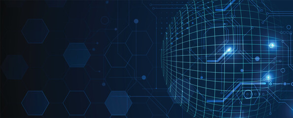 Obraz premium Abstract circuit internet technology for business concept background