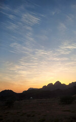 Beautiful sunset view from Madinah highway