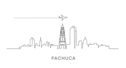 Fototapeta premium Pachuca Skyline Minimalist Cityscape Travel.