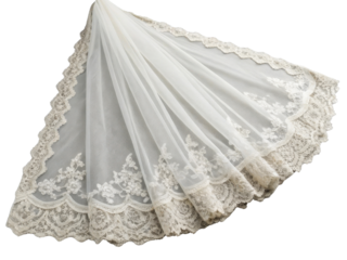 Delicate lace fabric with intricate floral patterns, perfect for elegant designs and crafts. This sheer material adds touch of sophistication