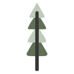 Minimalist scandinavian christmas tree illustration with green triangles