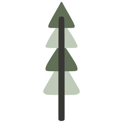 Obraz premium Minimalist scandinavian christmas tree illustration with green triangles