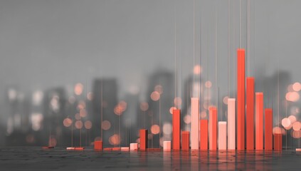 Abstract cityscape with data visualization