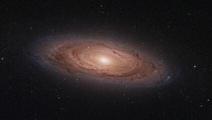 Stunning Galaxy in Deep Space with Bright Spiral Structure