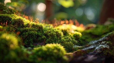 Mossy forest floor bathed in sunlight (1)