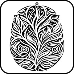 Stylized decorative ornament showcasing flowing botanical illustration and organic form evoking