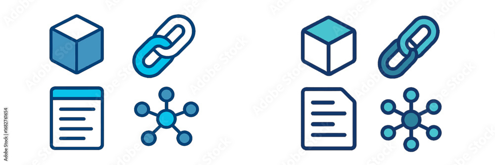 Poster abstract geometric shapes and network connection icons. modern 3d icon set