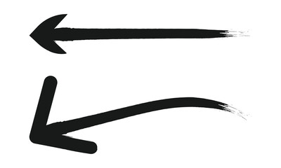 hand-drawn marker arrow isolated PNG transparent, hand-drawn marker stroke arrows on transparent background.