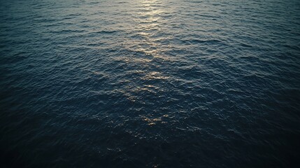 Minimalist ocean horizon at sunrise, captured with high-definition clarity in 4K using 35mm f1.4 lens, warm golden hues across smooth water texture