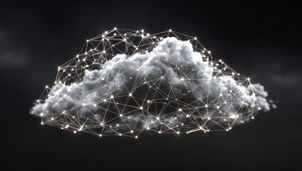 Abstract cloud with interconnected light points