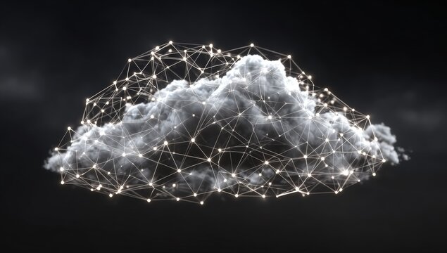 Abstract cloud with interconnected light points