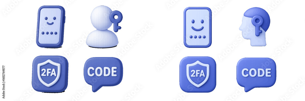 Aufkleber digital security and authentication icons for online safety. modern 3d icon set
