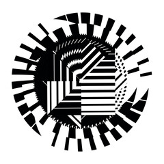 modern op art background, creative geometric pattern, symbol, vector design element