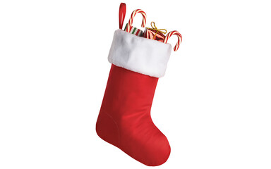 Christmas stocking isolated on transparent background