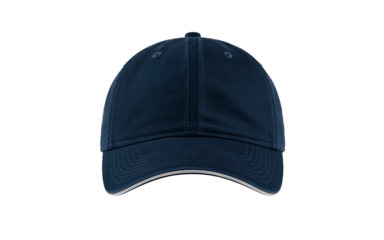 Navy blue baseball cap isolated on transparent background